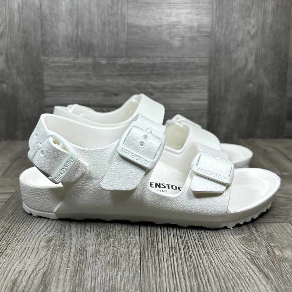 Birkenstock‎ Milano EVA Sandals Kids 8 White EVA Waterproof Backstrap NEW